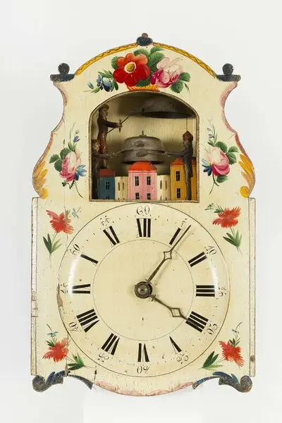 Lackschilduhr mit "Glockenschläger", Martin Wehrle, wohl St. Märgen, um 1810 — تصویر رکورد یوروپیانا