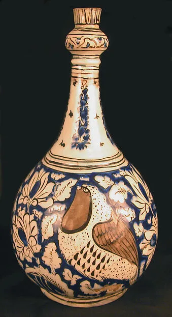 Pear-Shaped Bottle with Birds — تصویر رکورد موزهٔ متروپولیتن (دسترسی آزاد)