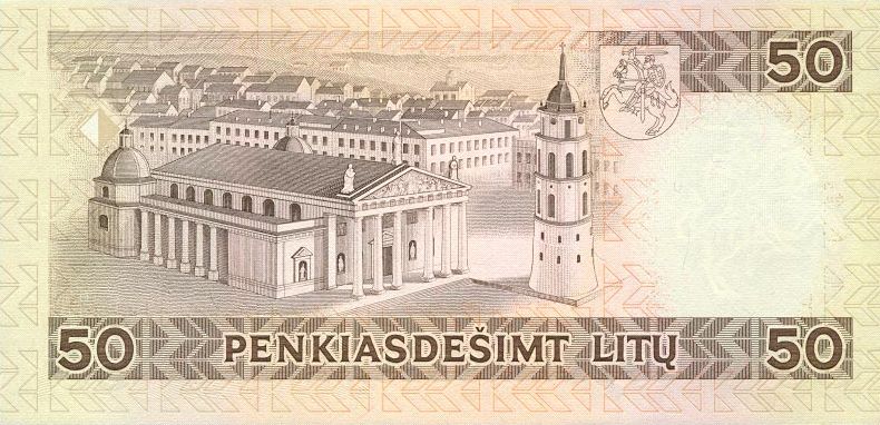 پشت اسکناس — 50 لیتاس لیتوانی