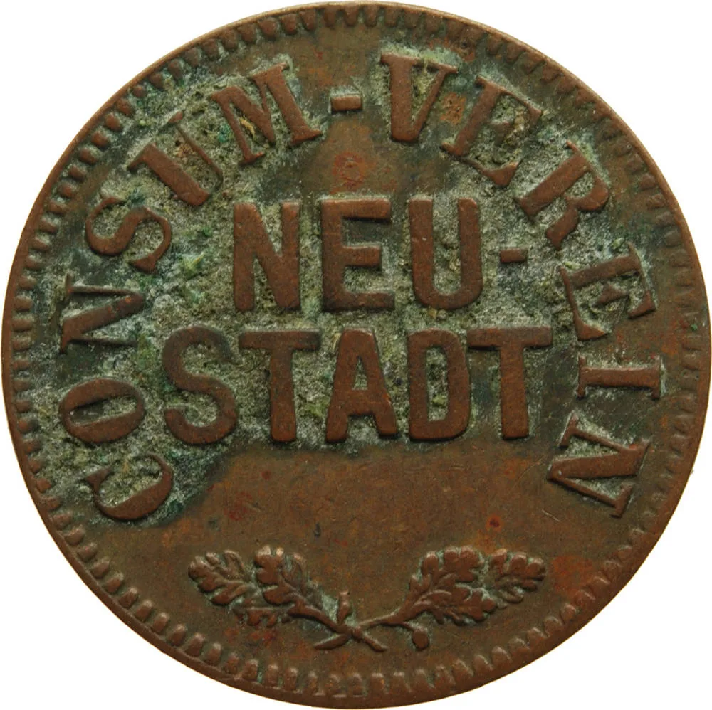 Neustadt - 3 Pfennig Marke des Consum-Verein Neustadt — تصویر رکورد یوروپیانا