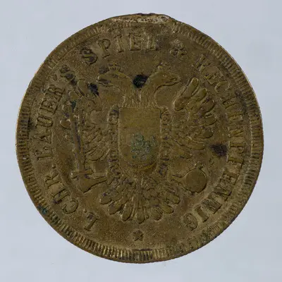 Tehnica: batere; Muchia: zimțată; Aversul: Legendă dispusă circular pe margine, central bustul lui Franz Joseph cu cunună de lauri, reprezentat din profil și orientat spre dreapta. Cerc decorativ exte — تصویر رکورد یوروپیانا