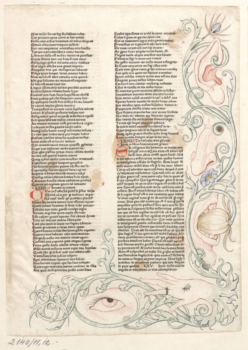 Inkunabel mit nachträglichen Randzeichnungen Alfred Rethels (vom Bearbeiter vergebener Titel) — تصویر رکورد یوروپیانا