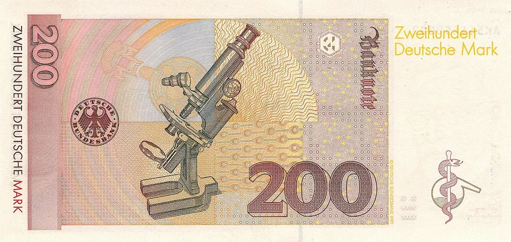 پشت اسکناس DM 200 مارک آلمان