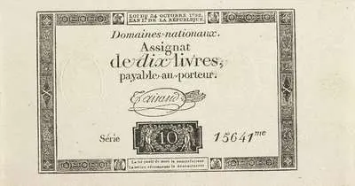 Assignaat van 10 livres, 1792 — تصویر رکورد یوروپیانا