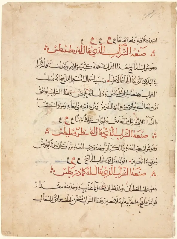 Text page from a Materia Medica of Dioscorides — تصویر رکورد موزهٔ هنر کلیولند (دسترسی آزاد)