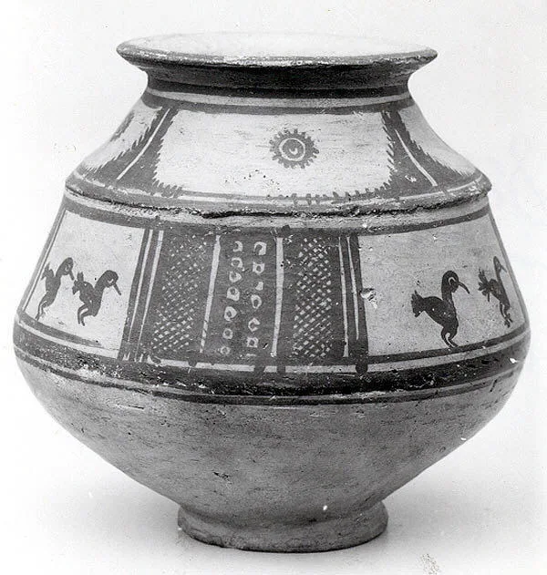 Jar with paired birds in panels — تصویر رکورد موزهٔ متروپولیتن (دسترسی آزاد)