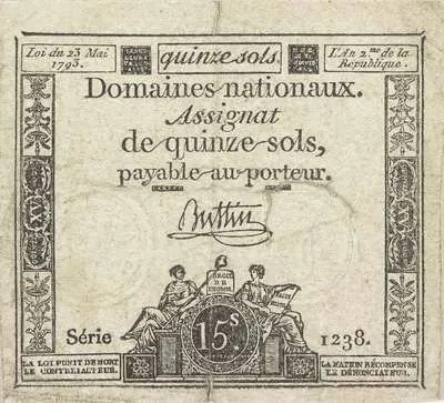 Assignaat van vijftien sols, 1793 — تصویر رکورد یوروپیانا