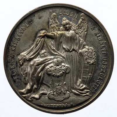 Medalie (jeton) dedicată omagiului orașului Sibiu pentru Ferdinand V — تصویر رکورد یوروپیانا — شمارهٔ رکورد a585 a5aef914d6e0