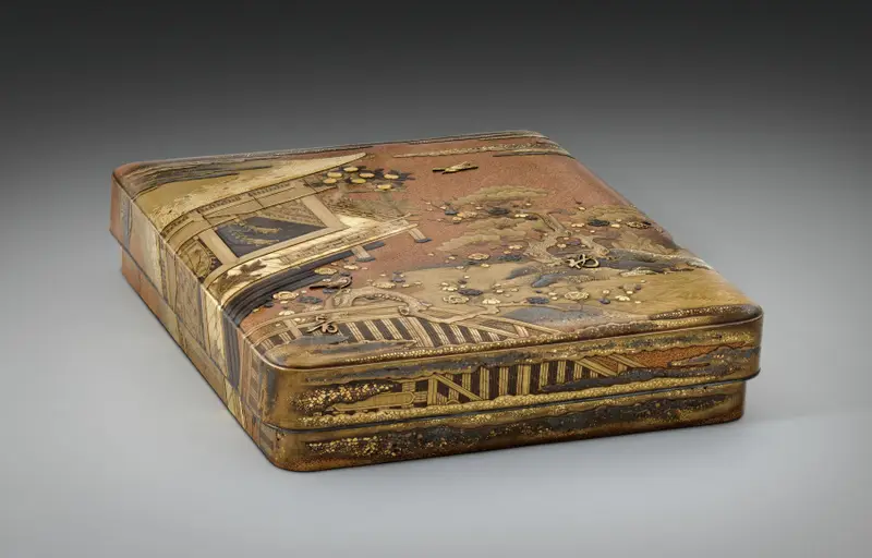 Writing Box (Suzuribako) with the “First Song” (Hatsune) Chapter from the Tale of Genji — تصویر رکورد موزهٔ هنر کلیولند (دسترسی آزاد)