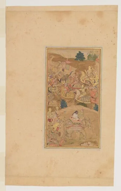Hemu is captured by Akbar's forces in 1556, from the History of Akbar (Akbarnama), by Abu’l-Fazl — تصویر رکورد یوروپیانا