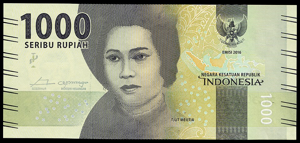 پشت اسکناس — 1000 rupiah اندونزی