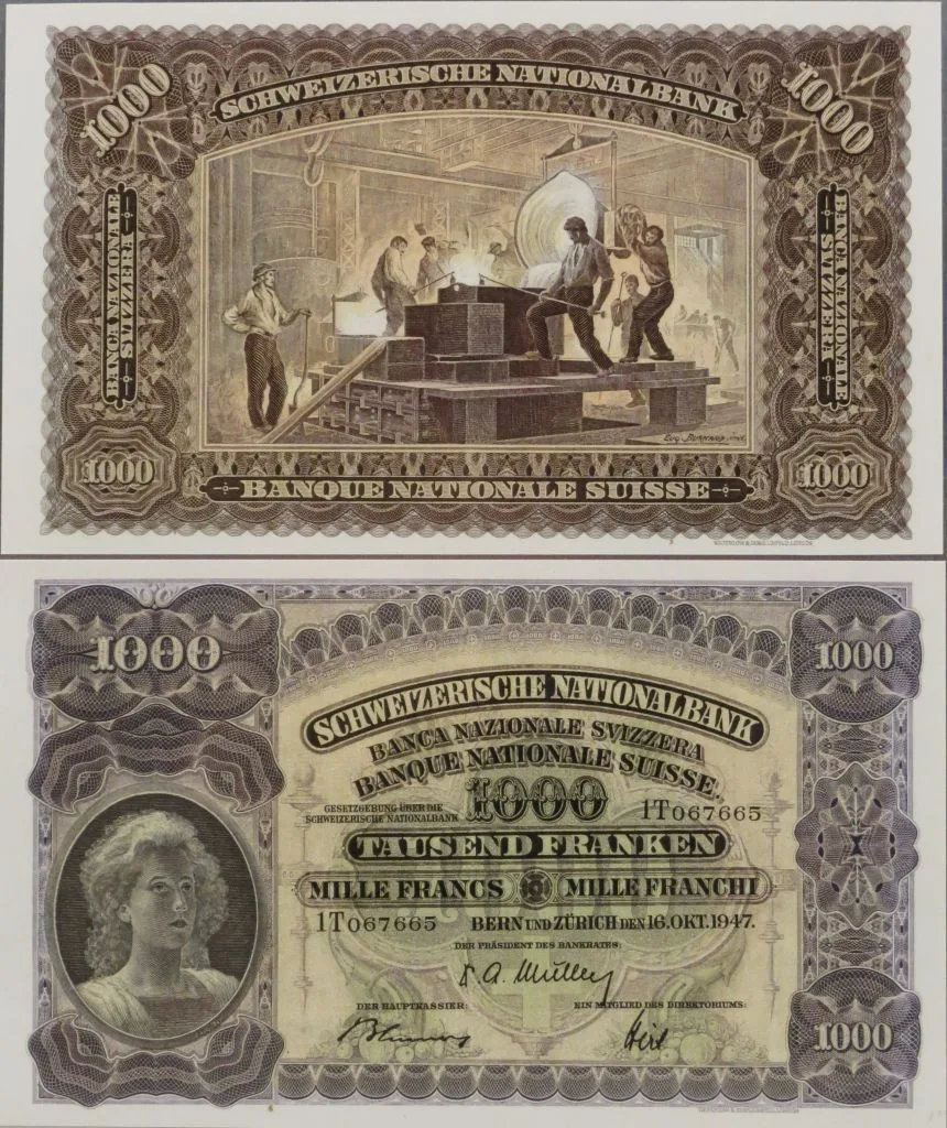 Banknote Fr 1000, historisch 1911 — تصویر رکورد یوروپیانا