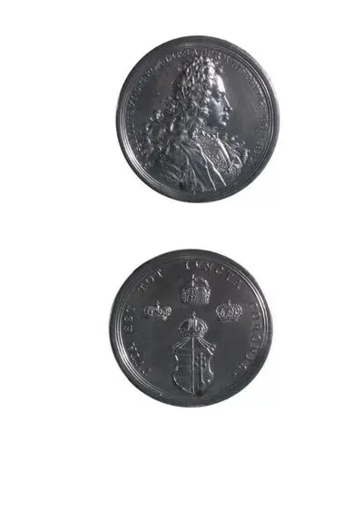 Medalie dedicată încoronării lui Carol VI ca rege al Ungariei — تصویر رکورد یوروپیانا — شمارهٔ رکورد 5a970540