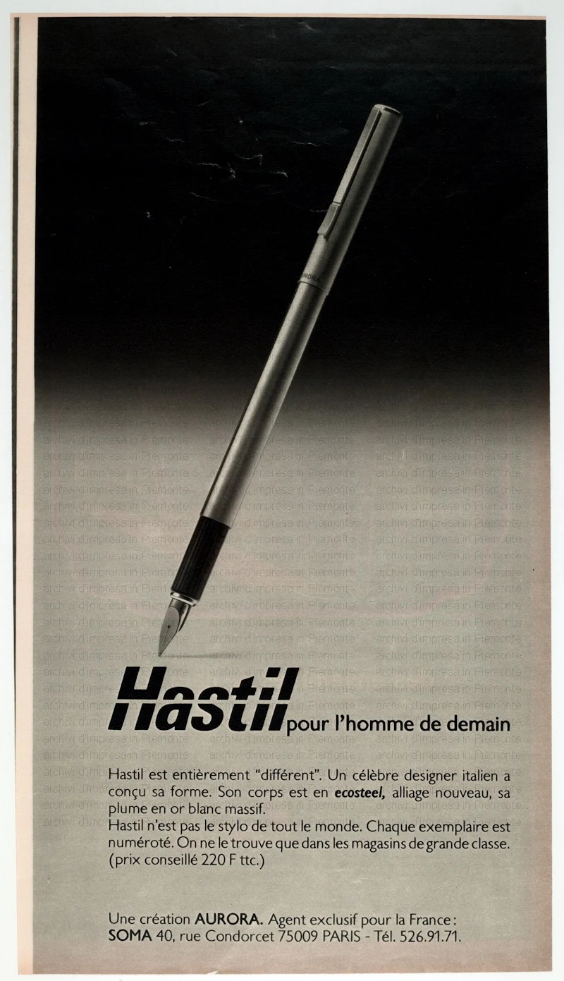 Pubblicità da rivista francese della penna stilografica Hastil — تصویر رکورد یوروپیانا