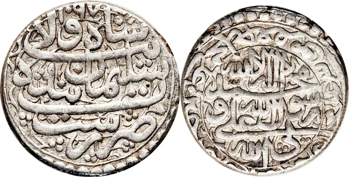 روی و پشت «۴ شاهی — شاه سلیمان یکم صفوی، ۱۶۸۴–۱۶۹۴ م» — عکس رکورد کاتالوگ نومیستا