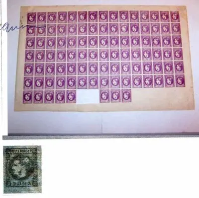 Coală de timbre Carol I cu barbă 50 bani violet — تصویر رکورد یوروپیانا