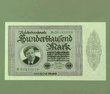 Reichsbanknote 100.000 Mark — تصویر رکورد یوروپیانا