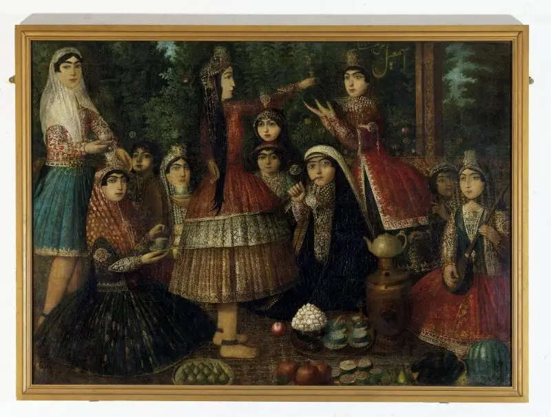 Oil painting: Women Around a Samovar — تصویر رکورد موزهٔ ویکتوریا و آلبرت