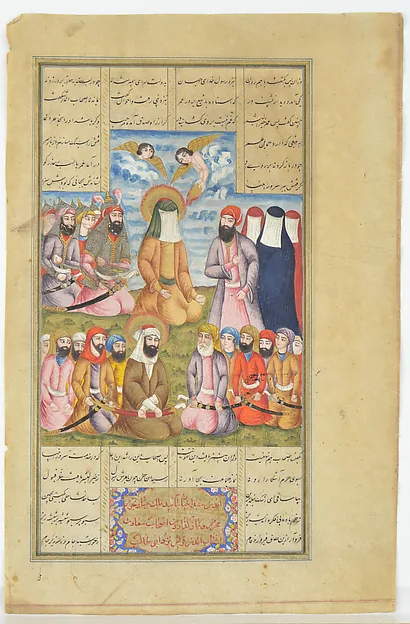 "Umar Converts to Islam," Folio from a Hamla-yi Haidari (Attack of the Lion) — تصویر رکورد موزهٔ متروپولیتن (دسترسی آزاد)