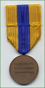 médaille commémorative de la bataille de la Somme — تصویر رکورد ویکی‌داده