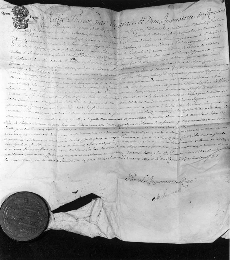 Benoemingscharter van abdis Isabeau de Witte — تصویر رکورد یوروپیانا