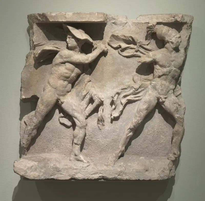 Relief of Striding Warriors — تصویر رکورد موزهٔ هنر کلیولند (دسترسی آزاد)