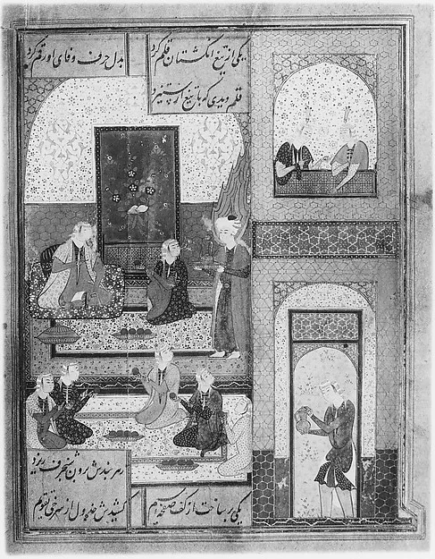 "Yusuf Summoned by Zulaykha to Serve at a Feast", Folio from a Yusuf and Zulaykha — نمای تکمیلی ثبتشده در رکورد موزه