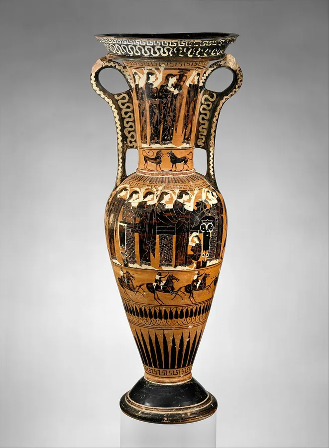 Terracotta loutrophoros (ceremonial vase for water) — تصویر رکورد ویکی‌داده