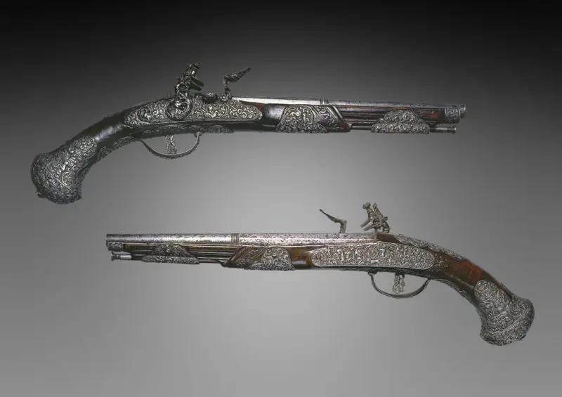 Pair of Flintlock Pistols — تصویر رکورد موزهٔ هنر کلیولند (دسترسی آزاد)