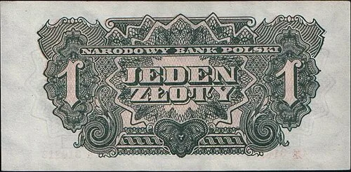پشت اسکناس — 1 złoty لهستان