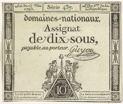 Assignaat van tien sous, 1793 — تصویر رکورد یوروپیانا