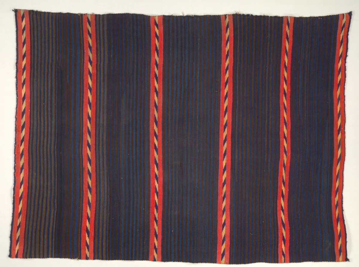 Wearing Blanket with Moki (Moqui) Stripes — تصویر رکورد موزهٔ هنر کلیولند (دسترسی آزاد)