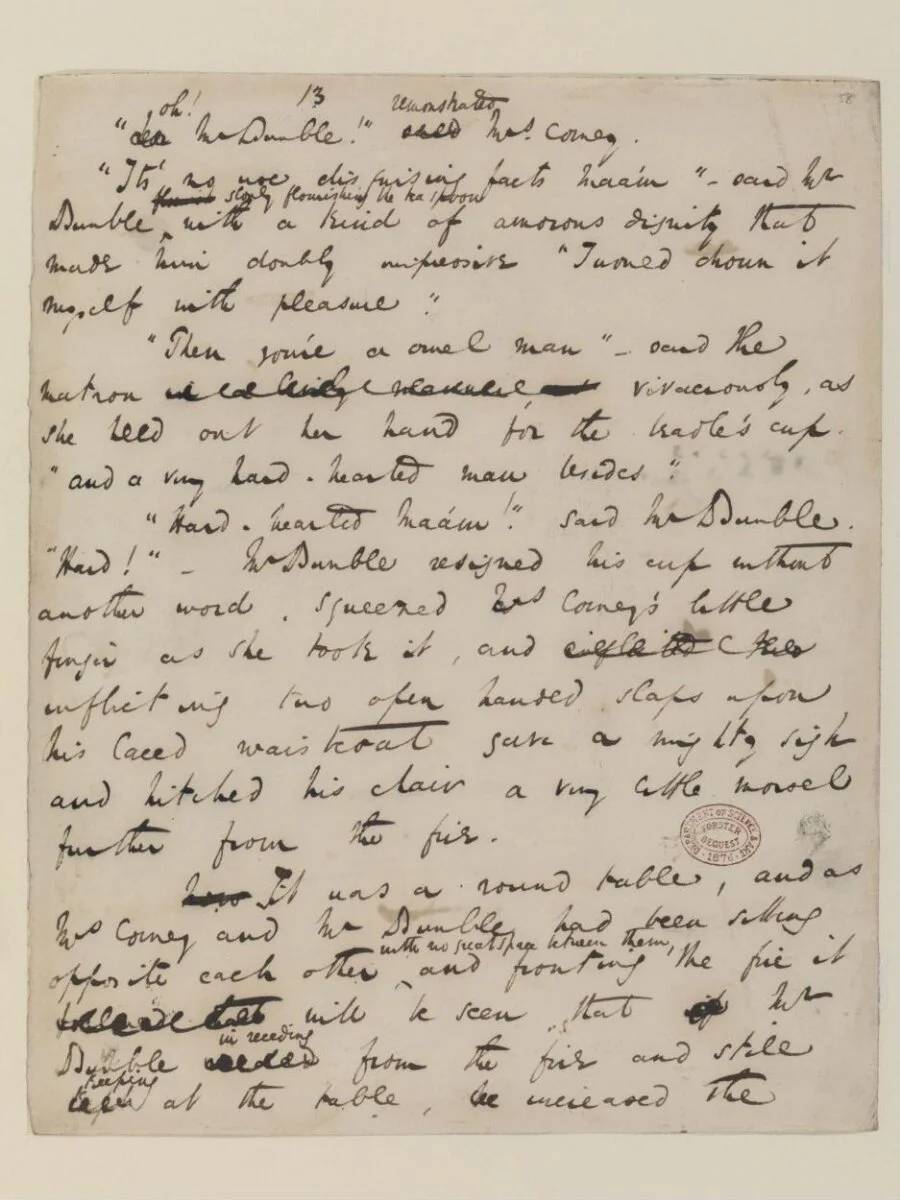 Original manuscript of Oliver Twist, or the parish boy's progress, by Charles Dickens, vol. 1 — تصویر رکورد موزهٔ ویکتوریا و آلبرت