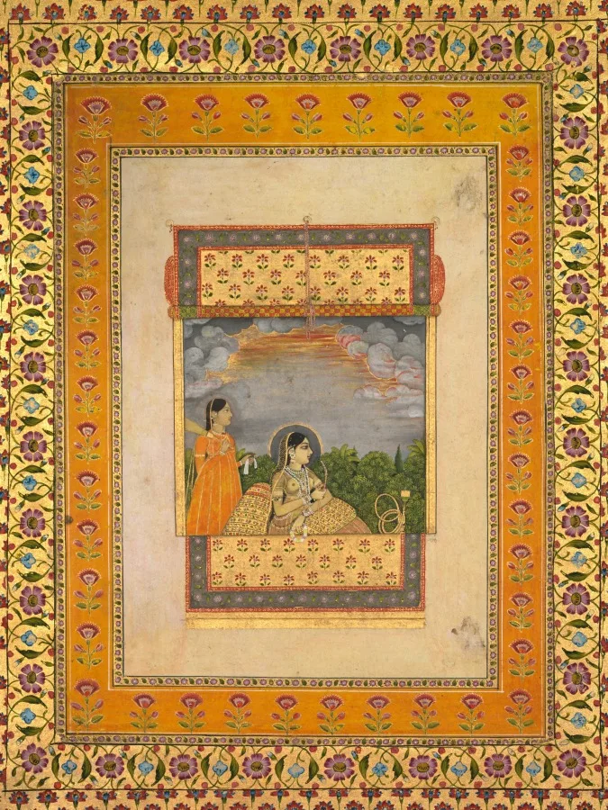 Princess and attendant in trompe l’oeil window — تصویر رکورد موزهٔ هنر کلیولند (دسترسی آزاد)