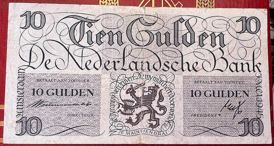 پشت اسکناس — 10 gulden هلند