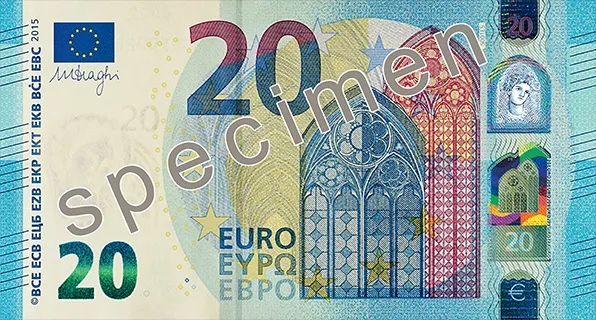 روی اسکناس €20 یورو