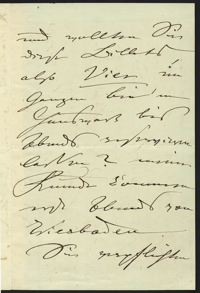 Brief von Clara Schumann an einen Doktor — تصویر رکورد یوروپیانا