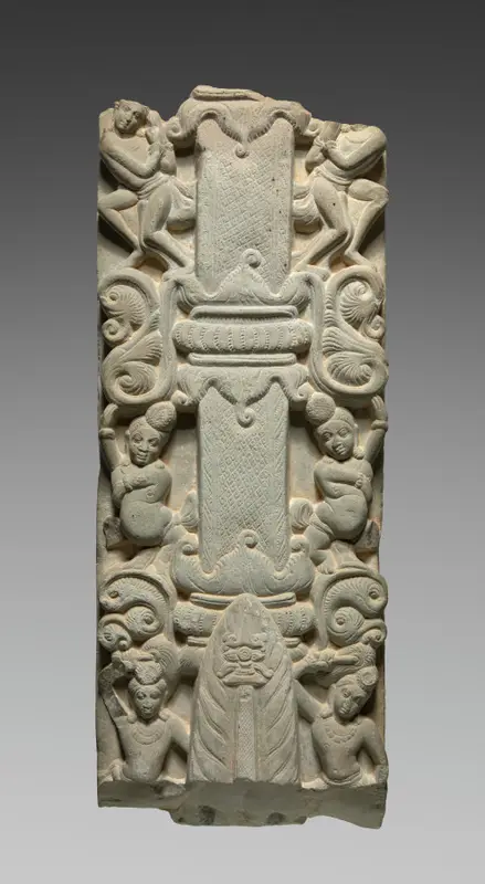 Veneration of the Buddha as a Fiery Pillar — تصویر رکورد موزهٔ هنر کلیولند (دسترسی آزاد)