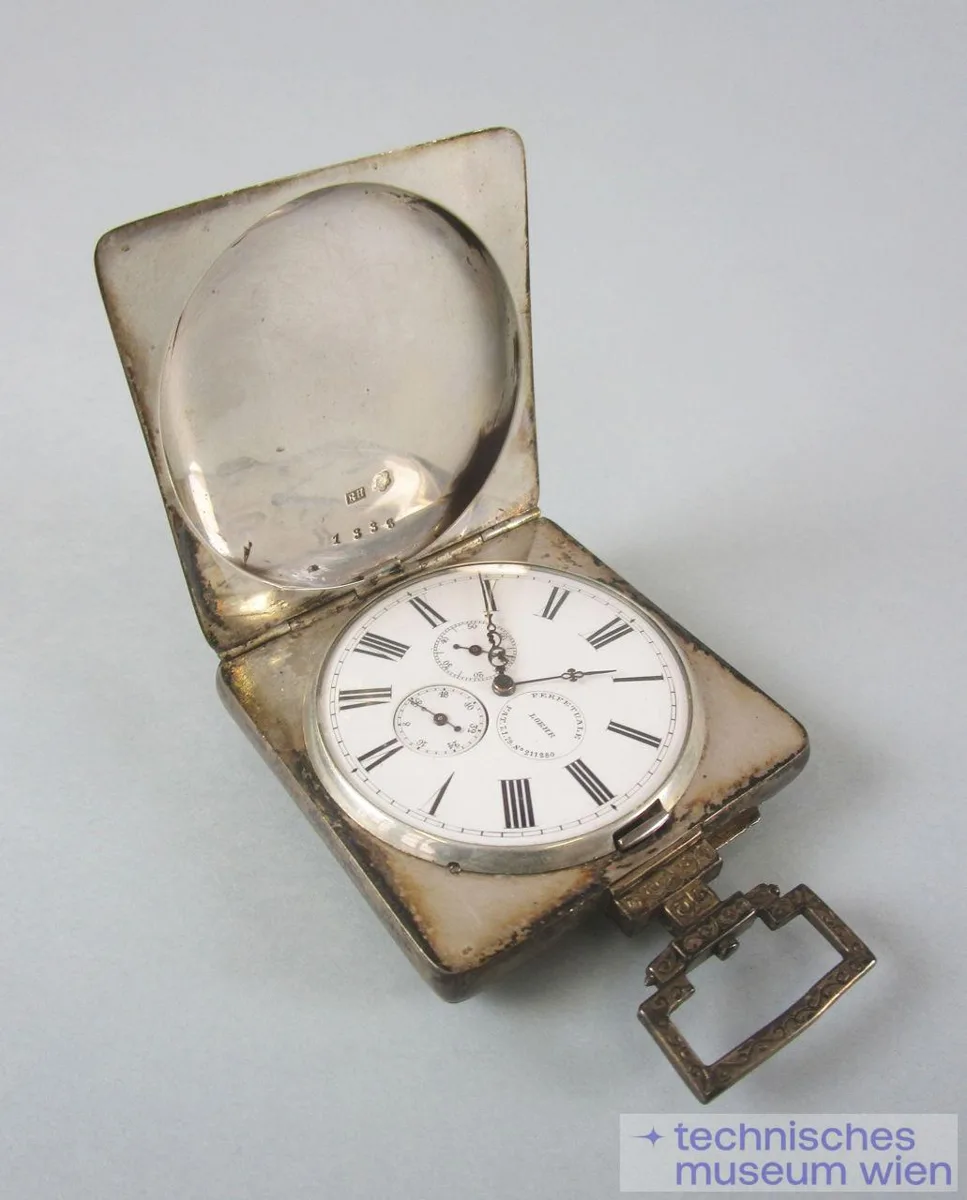 Viereckige Taschenuhr (Selbstaufziehuhr) LOEHR — تصویر رکورد یوروپیانا