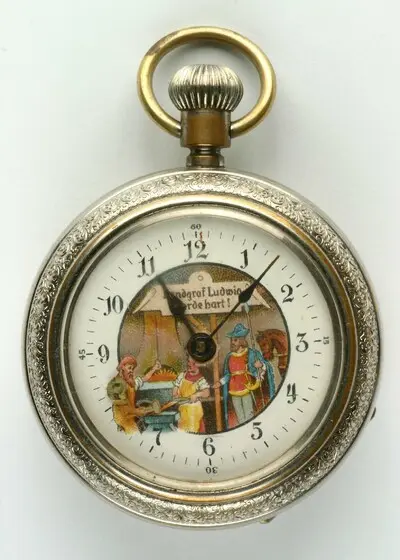Taschenuhr mit Automat, Gebrüder Thiel, Ruhla, um 1900 — تصویر رکورد یوروپیانا