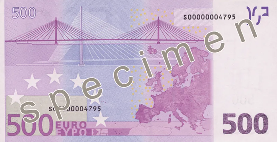 پشت اسکناس €500 یورو