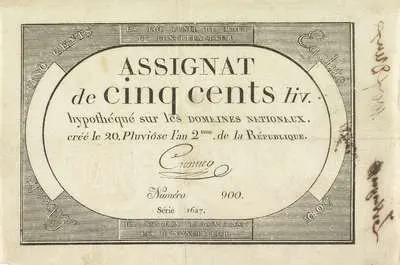 Assignaat van 500 livres, 1793-1794 — تصویر رکورد یوروپیانا