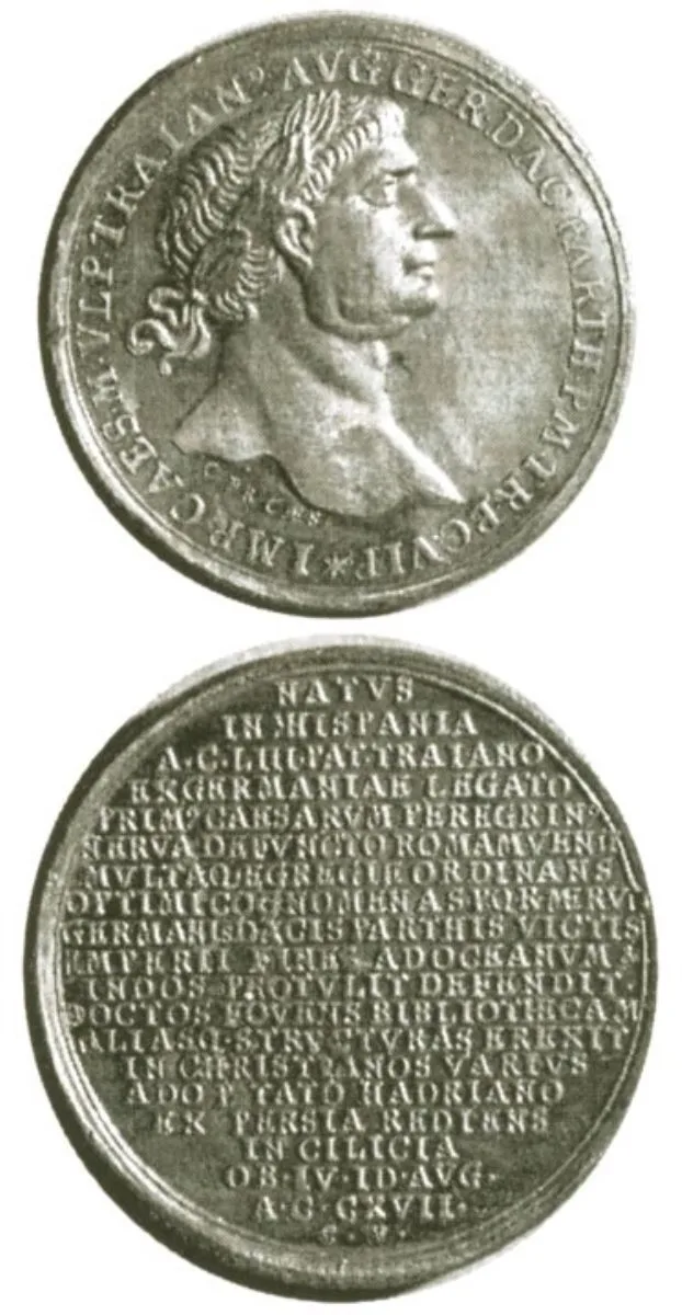 Medalie dedicată împăratului Traianus — تصویر رکورد یوروپیانا