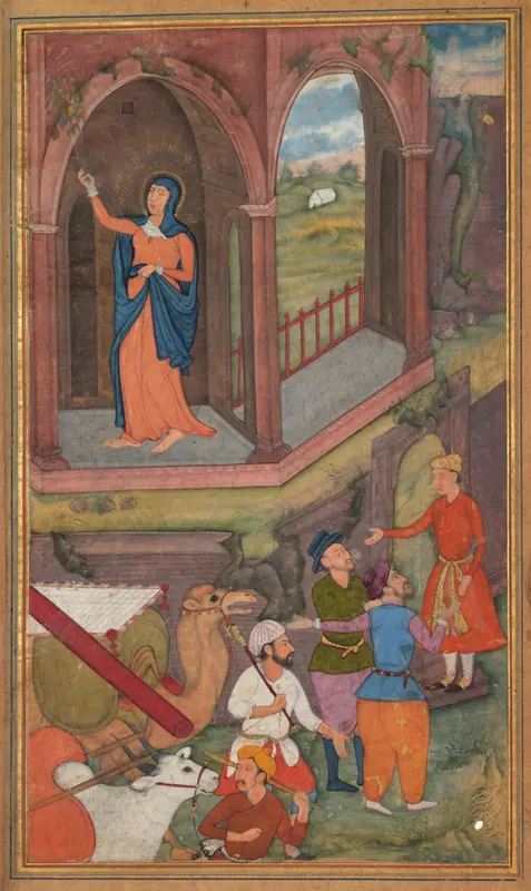 The place of Jesus’s birth (folio 25 recto), from a Mirror of Holiness (Mir’at al-quds) of Father Jerome Xavier — تصویر رکورد موزهٔ هنر کلیولند (دسترسی آزاد)