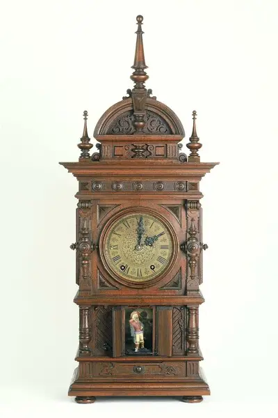 Trompeteruhr, Emilian Wehrle und Co., Furtwangen um 1890 — تصویر رکورد یوروپیانا
