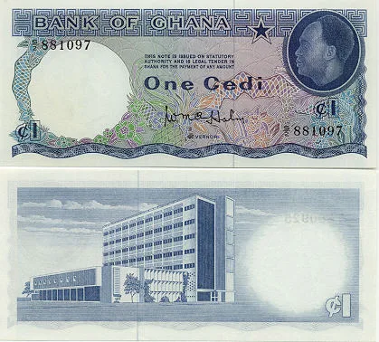 روی اسکناس — 1 cedi غنا