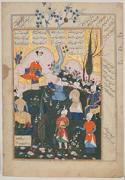 "Birth of Zal", Folio from a Shahnama (Book of Kings) — تصویر رکورد موزهٔ متروپولیتن (دسترسی آزاد)