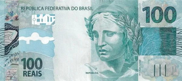 روی اسکناس 100 reais رئال برزیل
