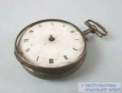 Zylindertaschenuhr mit Silbergehäuse und Emailzifferblatt — تصویر رکورد یوروپیانا