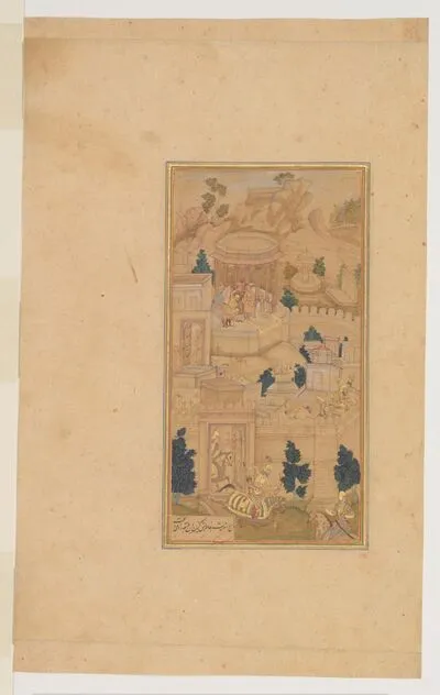 The governor of Kabul waits while Akbar's forces defend the city, from the History of Akbar (Akbarnama), by Abu’l-Fazl — تصویر رکورد یوروپیانا